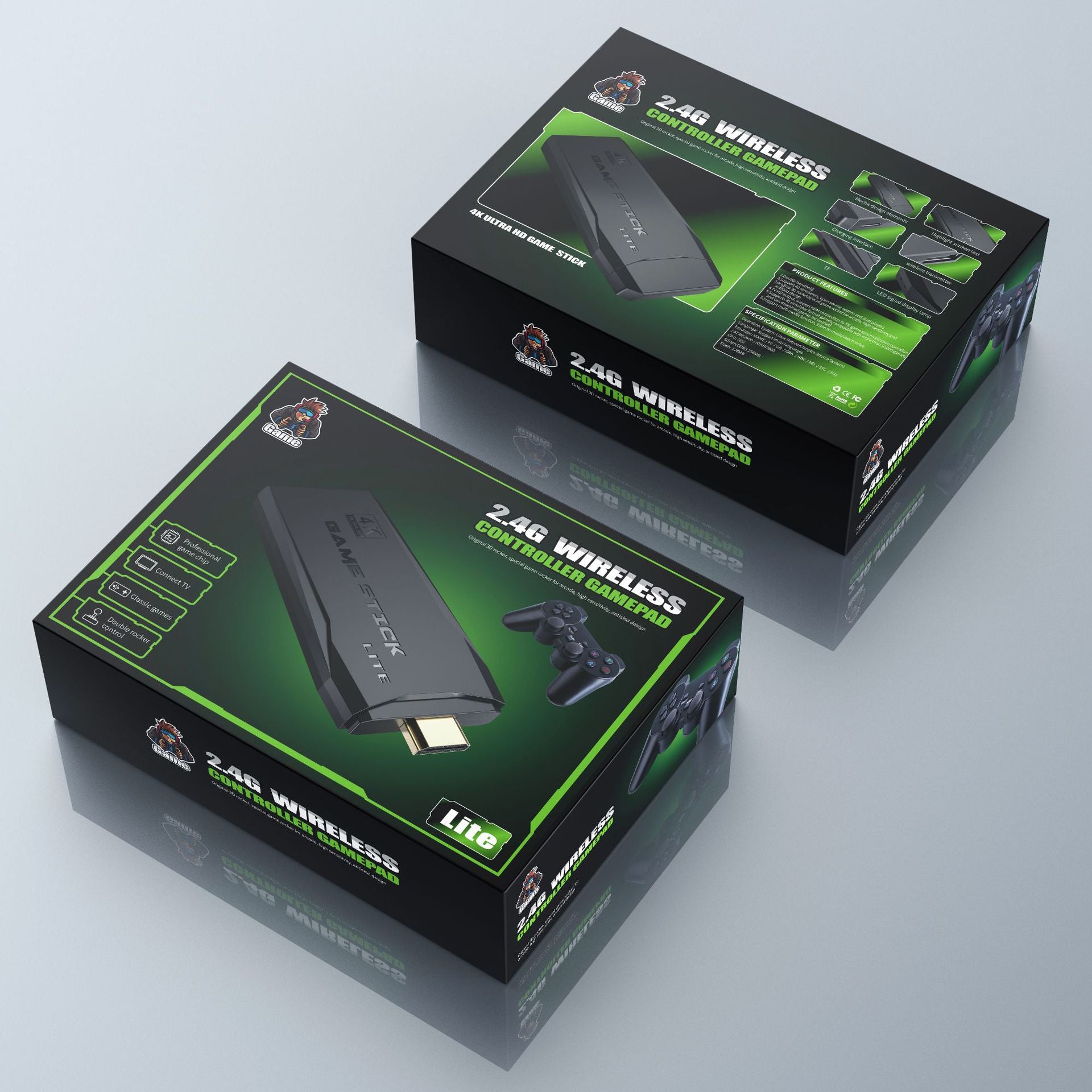 Consola Game Stick Lite 2.4G inalámbrica con 2 controles