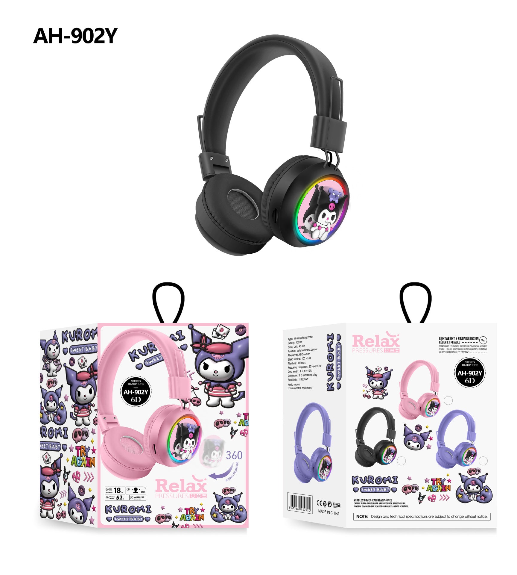 Audífonos Inalámbricos Kuromi AH-902Y