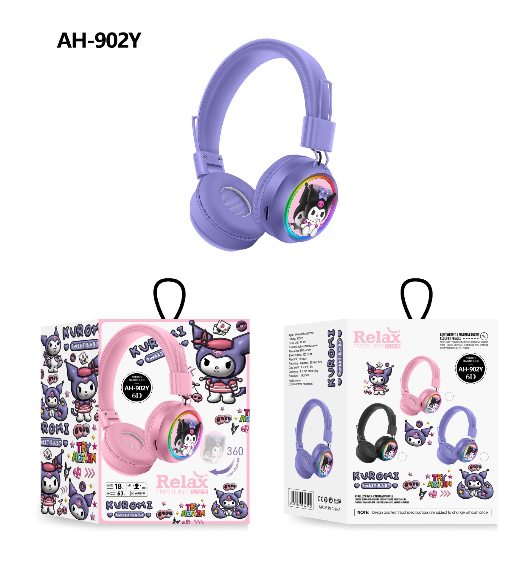 Audífonos Inalámbricos Kuromi AH-902Y