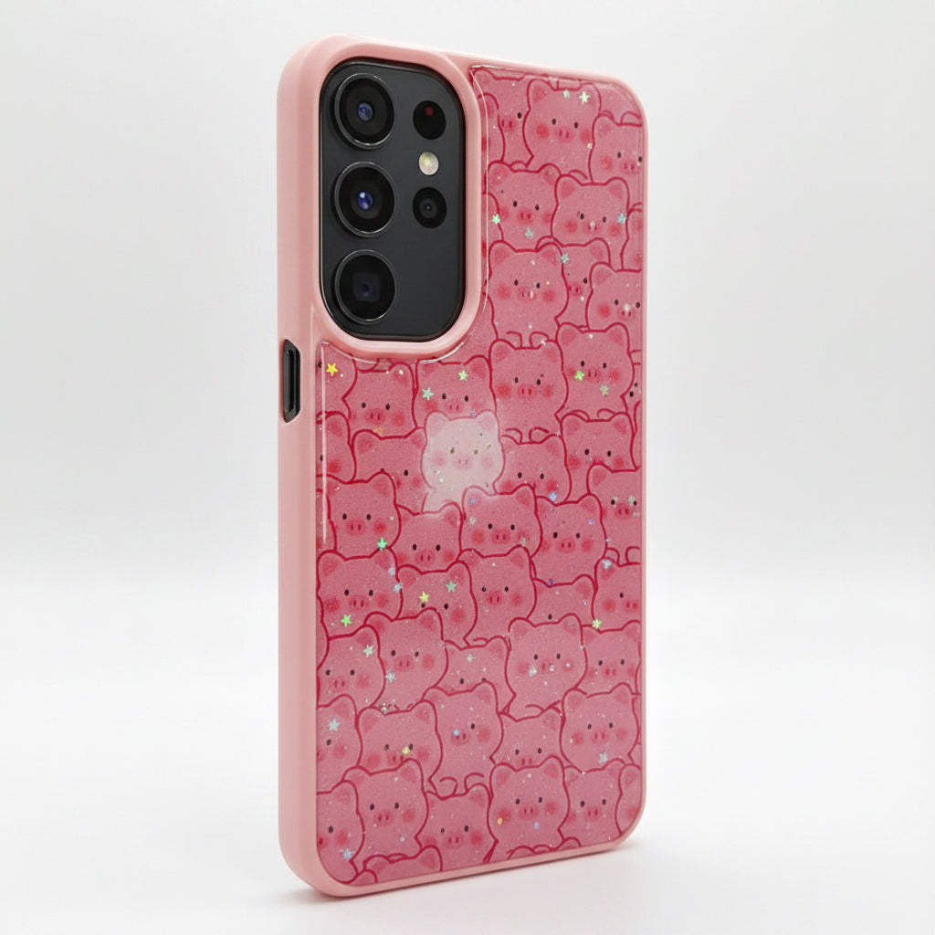 Estuches Rosados con Diseños y Brillo