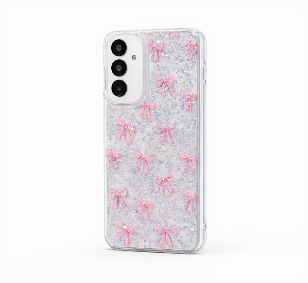 Estuches  Transparentes con Diseños y  Brillo