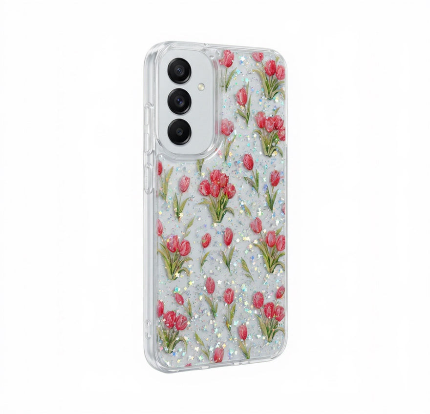 Estuches  Transparentes con Diseños y  Brillo
