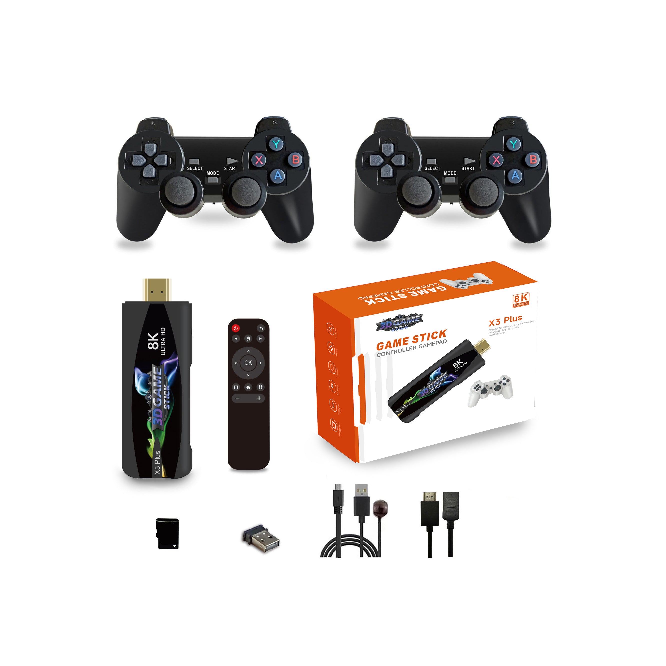 Consola X3 Plus Game Stick 8K – Juegos Retro y Streaming en un Solo Dispositivo